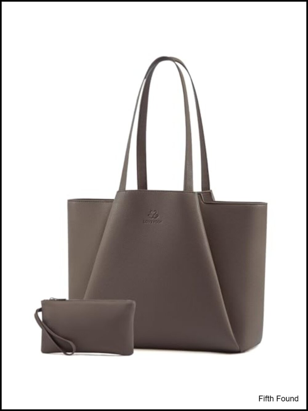15.6 Inch Faux Leather Laptop Tote for Women with Clutch